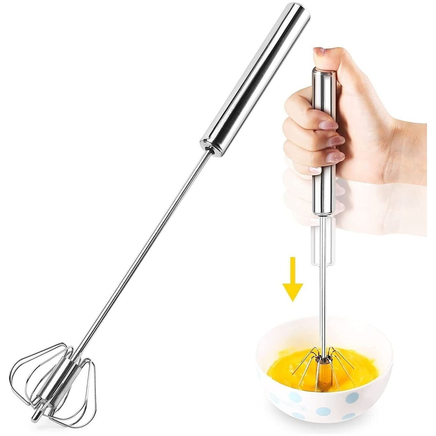Semi-Automatic Stainless Steel  Mixer Whisk