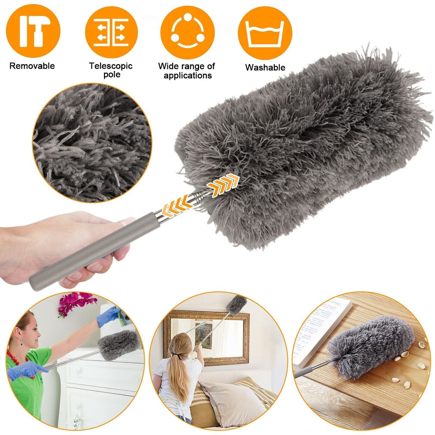 Adjustable Soft Microfiber Feather Duster Dusting