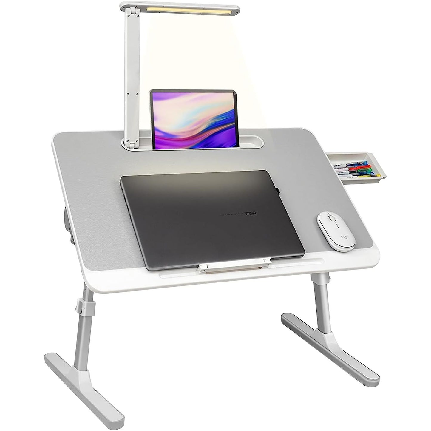 Portable Laptop Desk With LED Light And Drawer