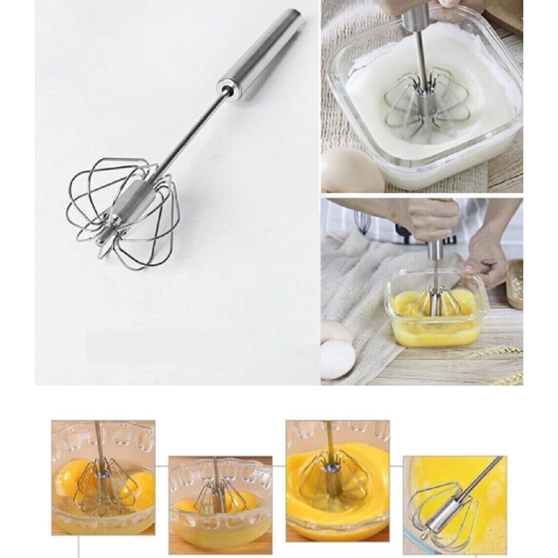Semi-Automatic Stainless Steel  Mixer Whisk